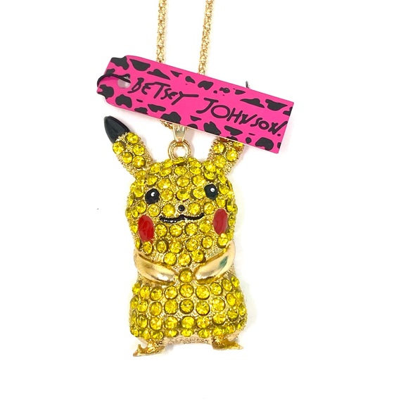 Betsey Johnson Pikachu Cristal Yellow Patent Necklace. - Picture 8 of 8